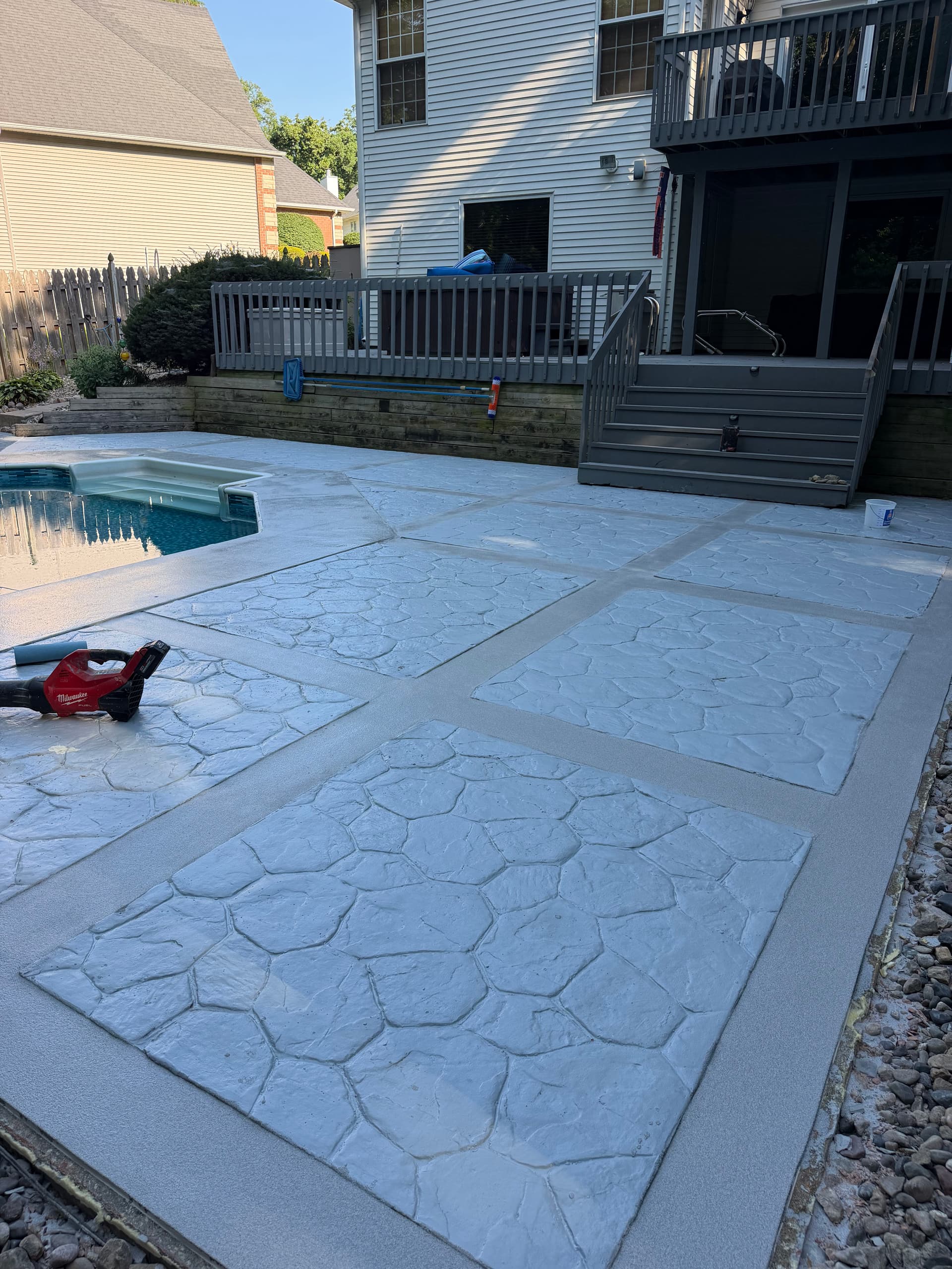 Pool Deck Gets a Fresh Start With Double Broadcast Quartz Coating