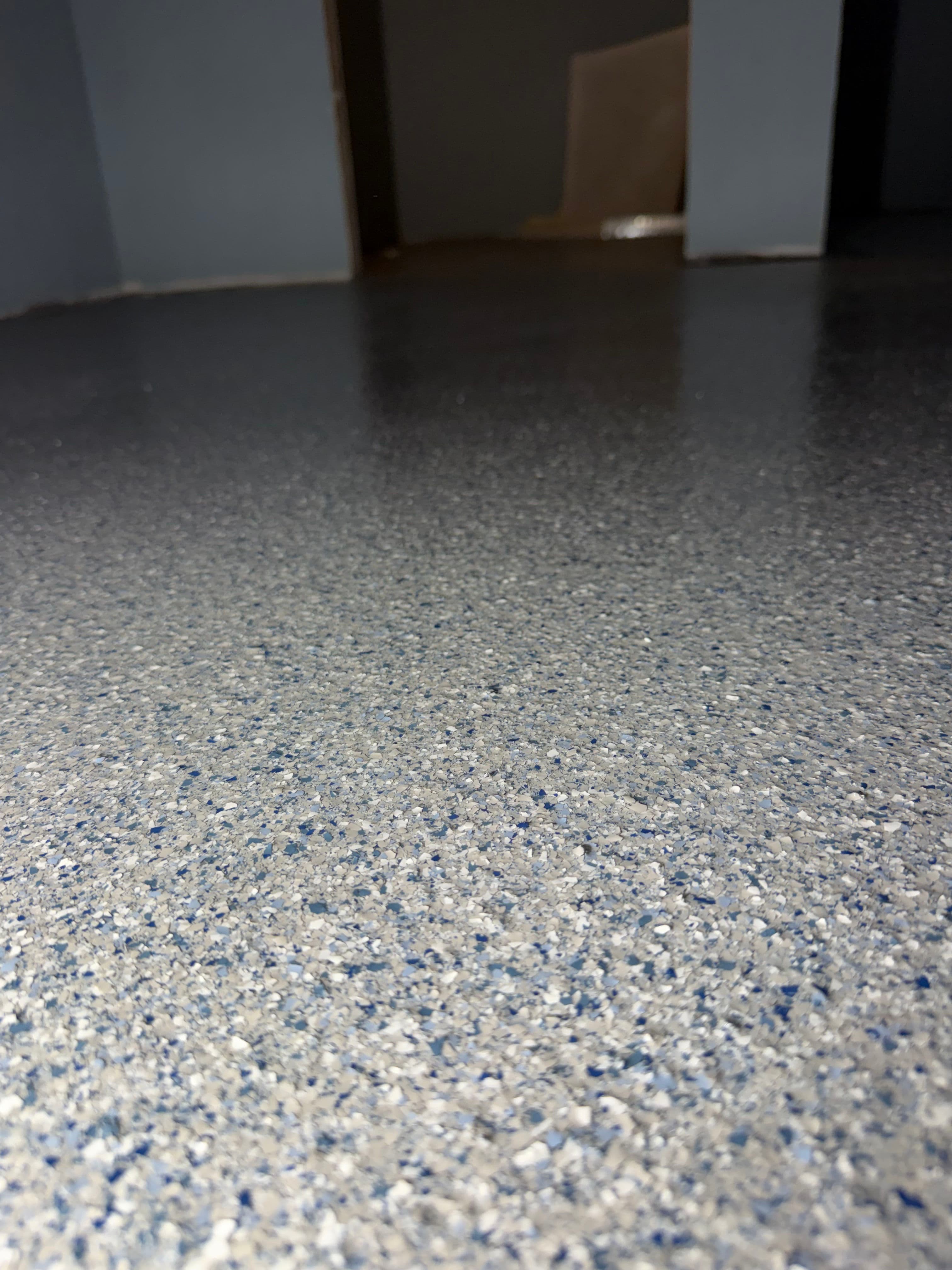 Project Stone Wash Flake Floor System with Epoxy and Polyaspartic Top Coat image