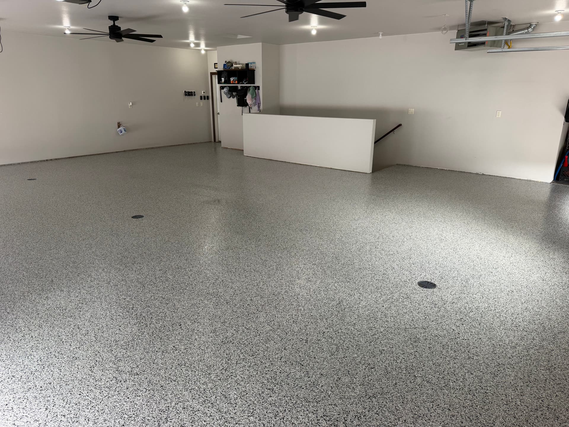 3-Stall Garage and Patio Get a Full Flake Floor Upgrade