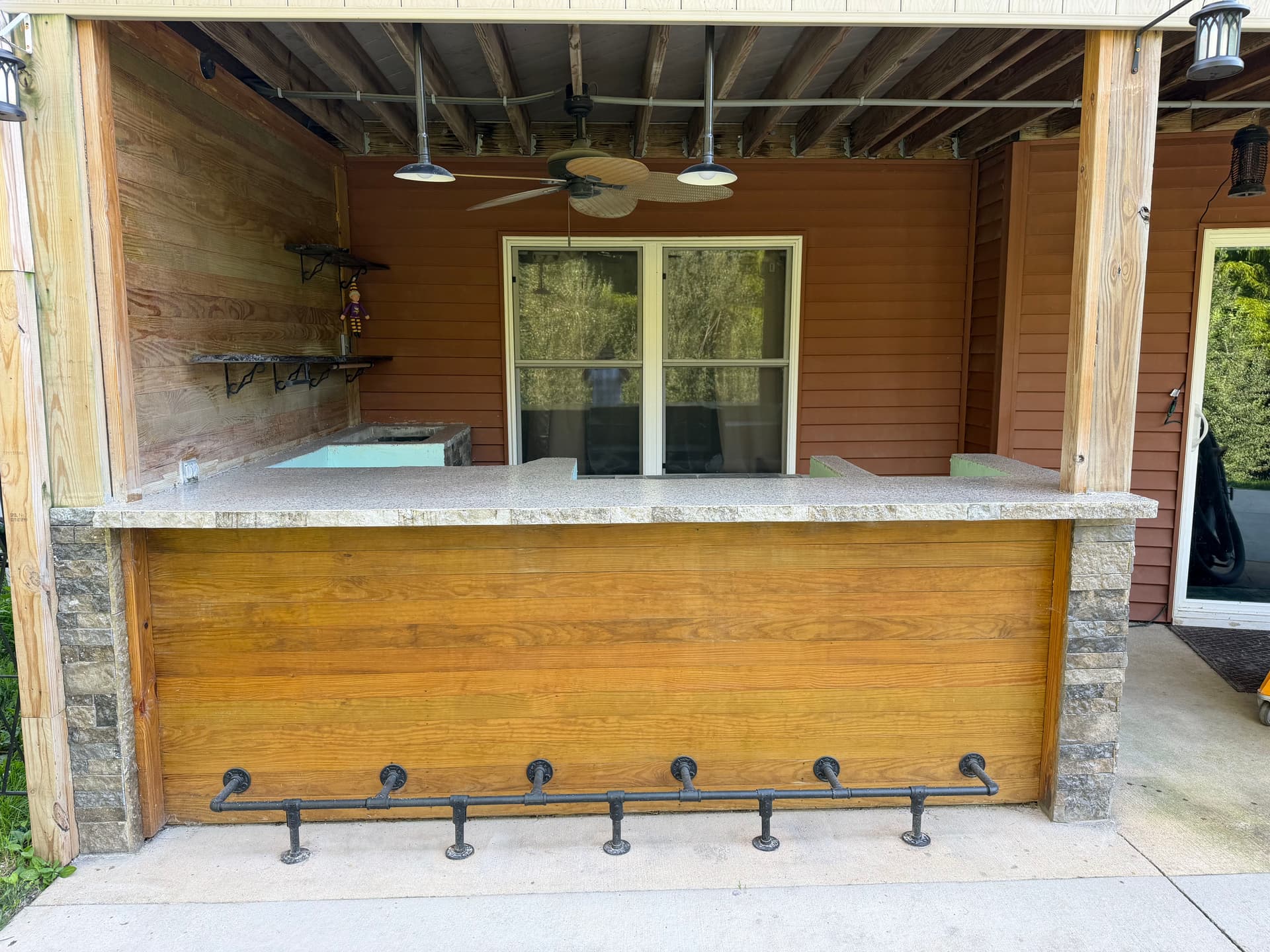 Outdoor Bar Top Finished With Armadillo Hybrid Flake System image