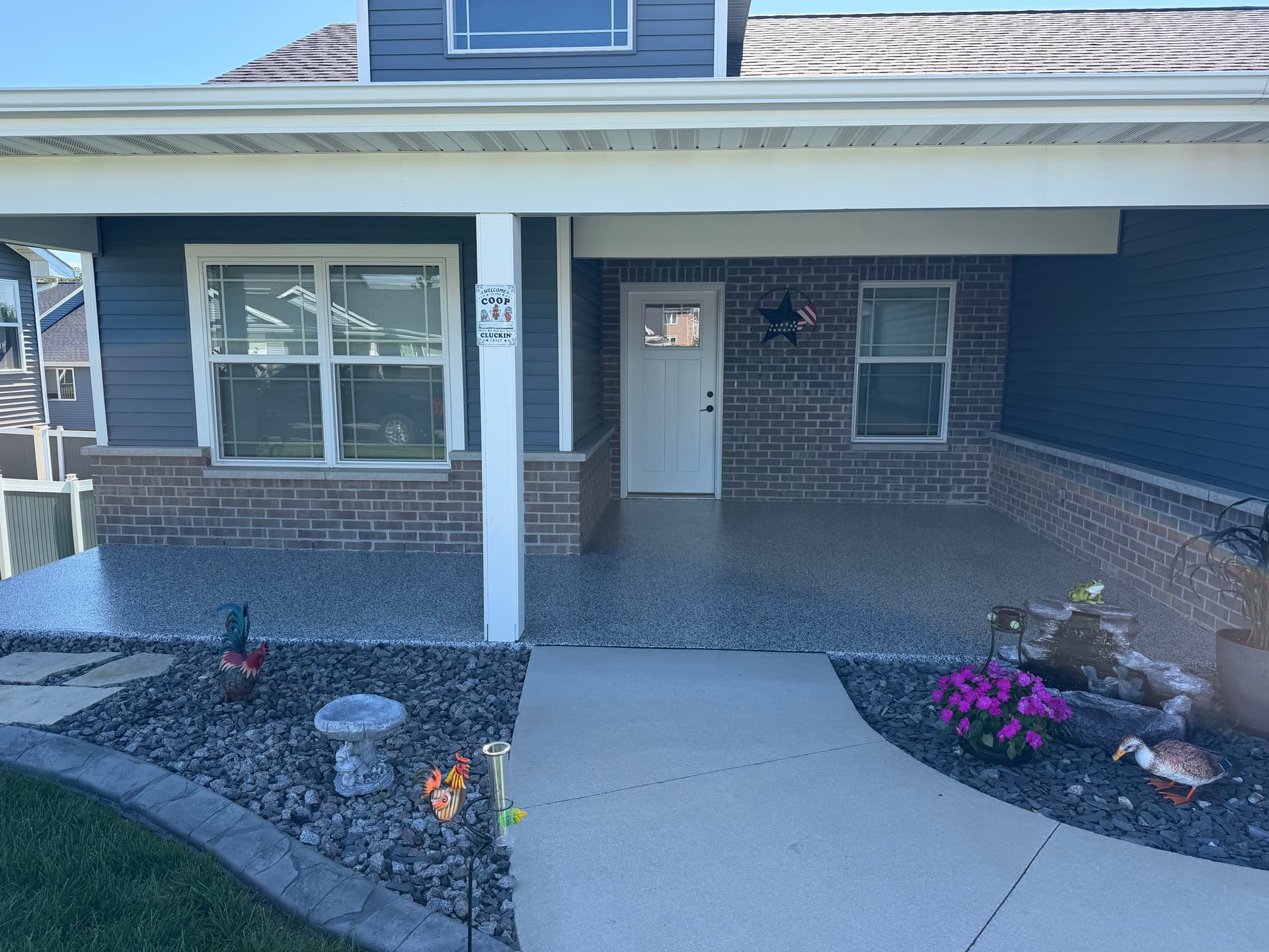 Porch and Patio Flake Floor System with a Sharp Domino Finish image
