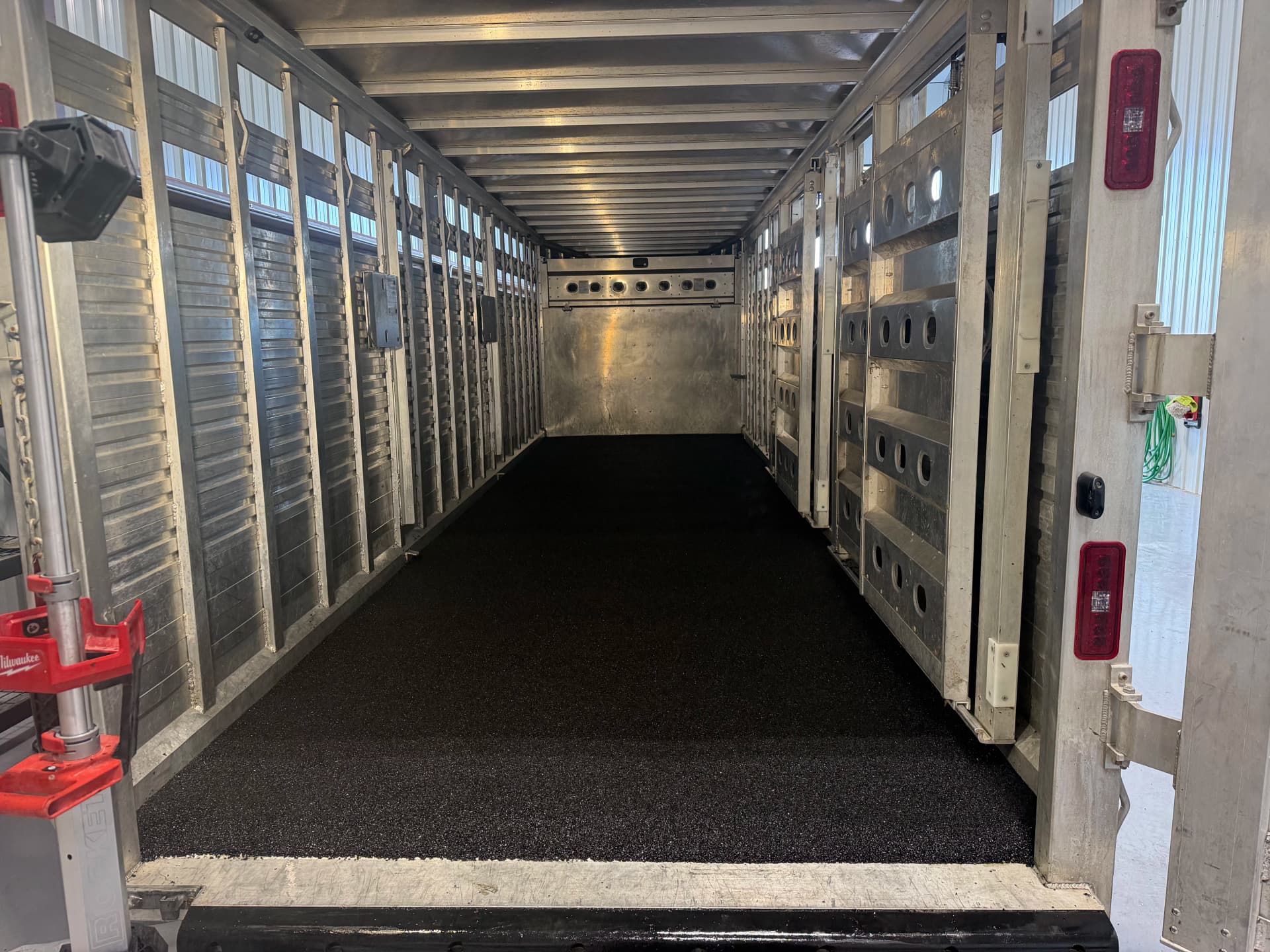 HoofGrip Rubber Flooring Installed in a Livestock Trailer