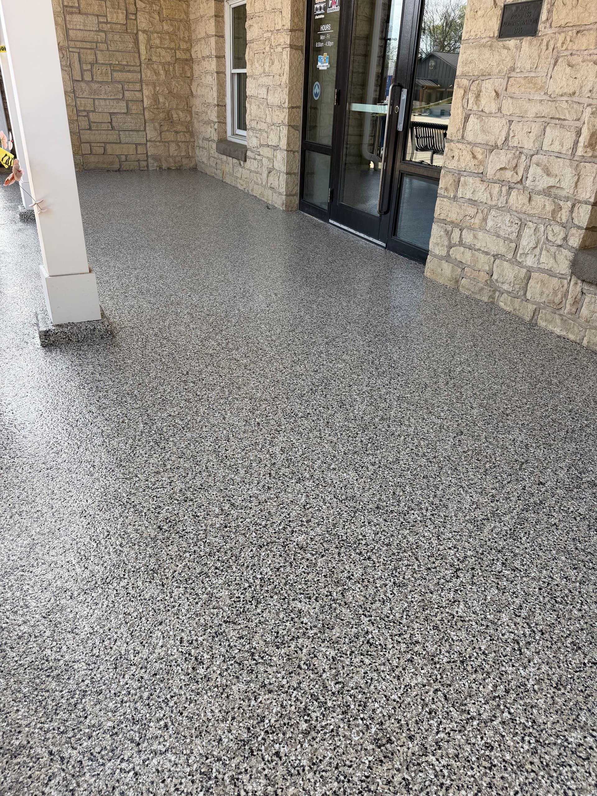 Gallery photos for Outdoor Epoxy Flake Floor System at Cascade City Hall: Image #1