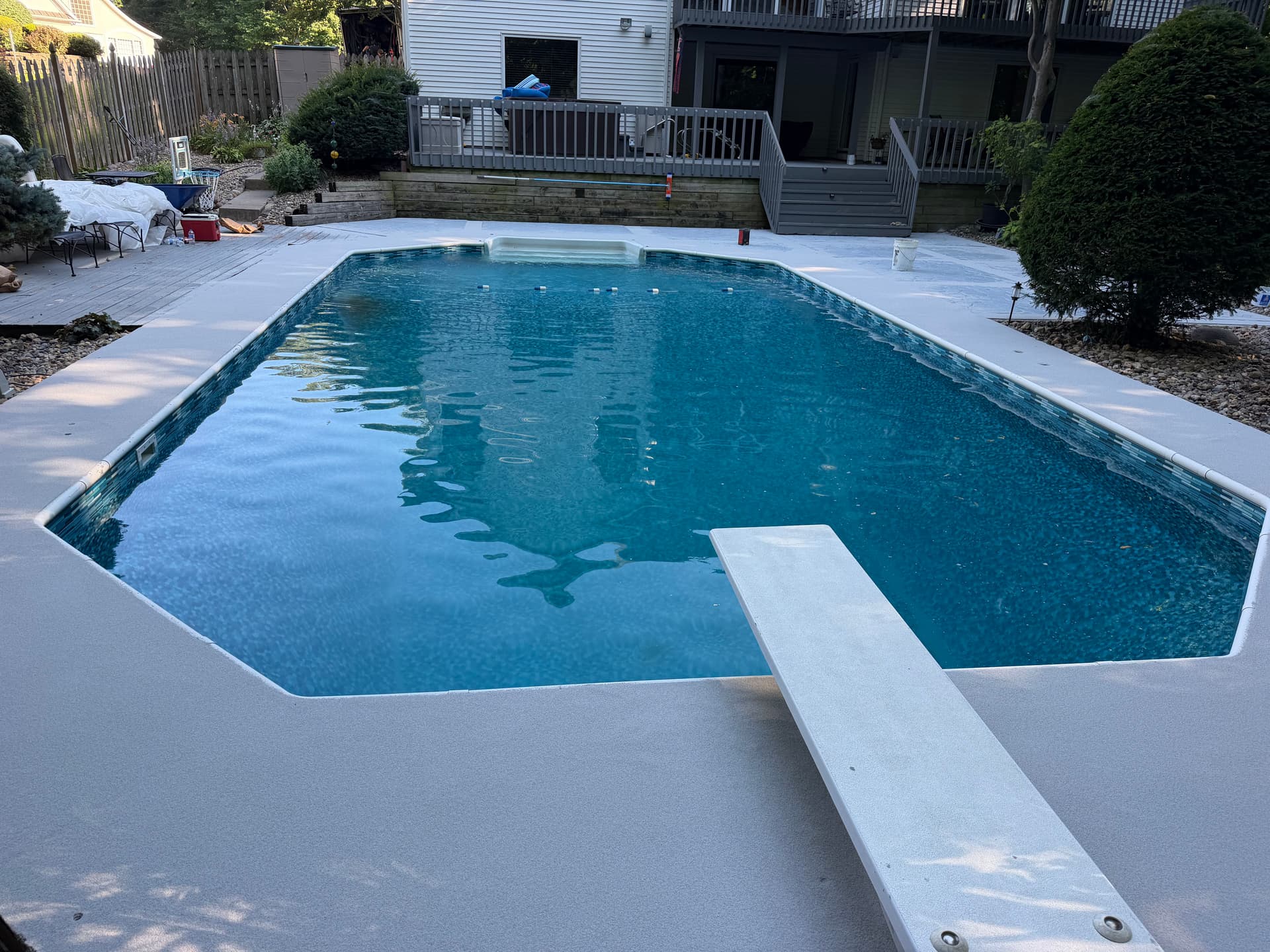 Pool Deck Gets a Fresh Start With Double Broadcast Quartz Coating