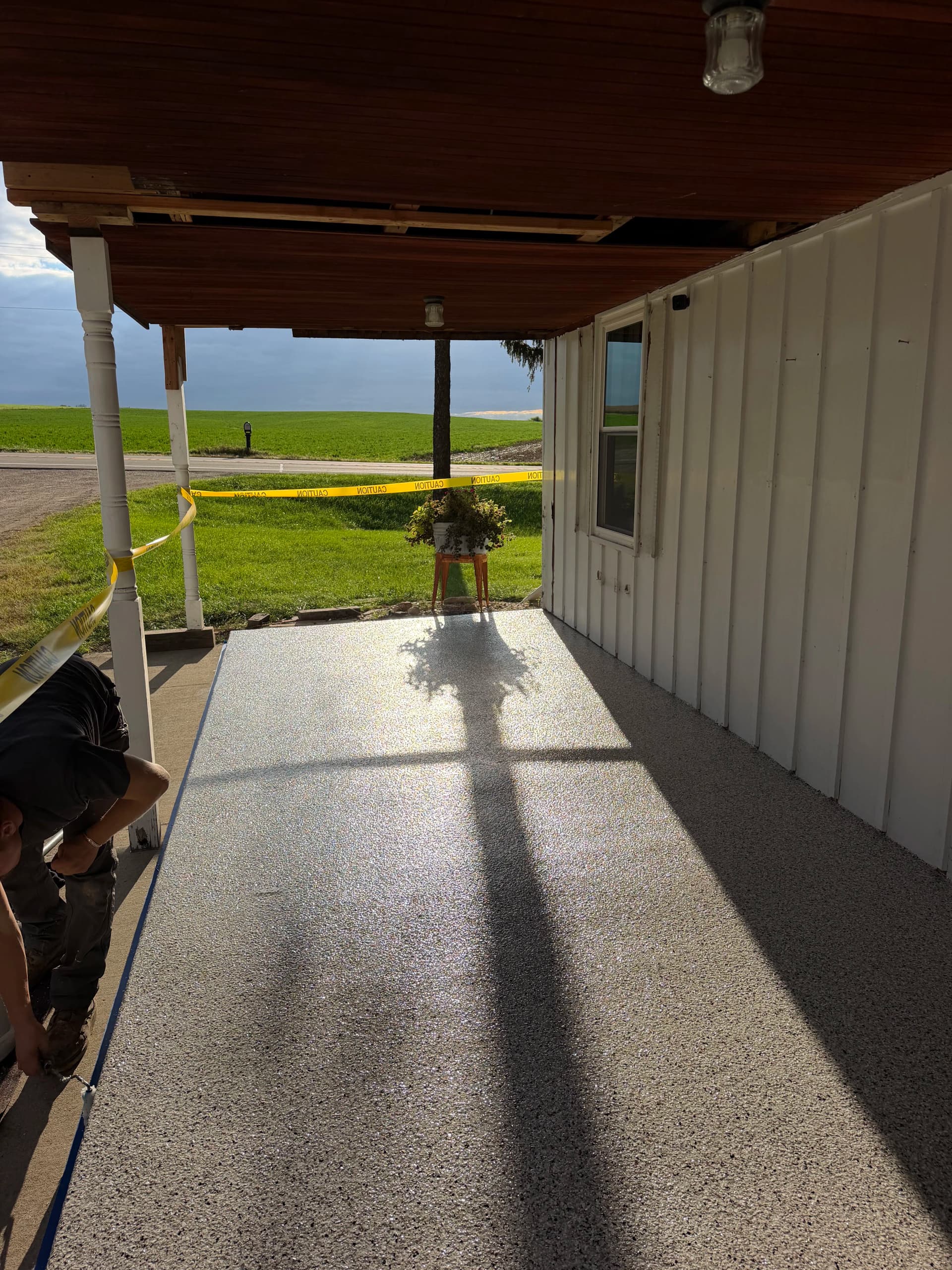 Outdoor Porch Gets a Full Flake Floor System Upgrade