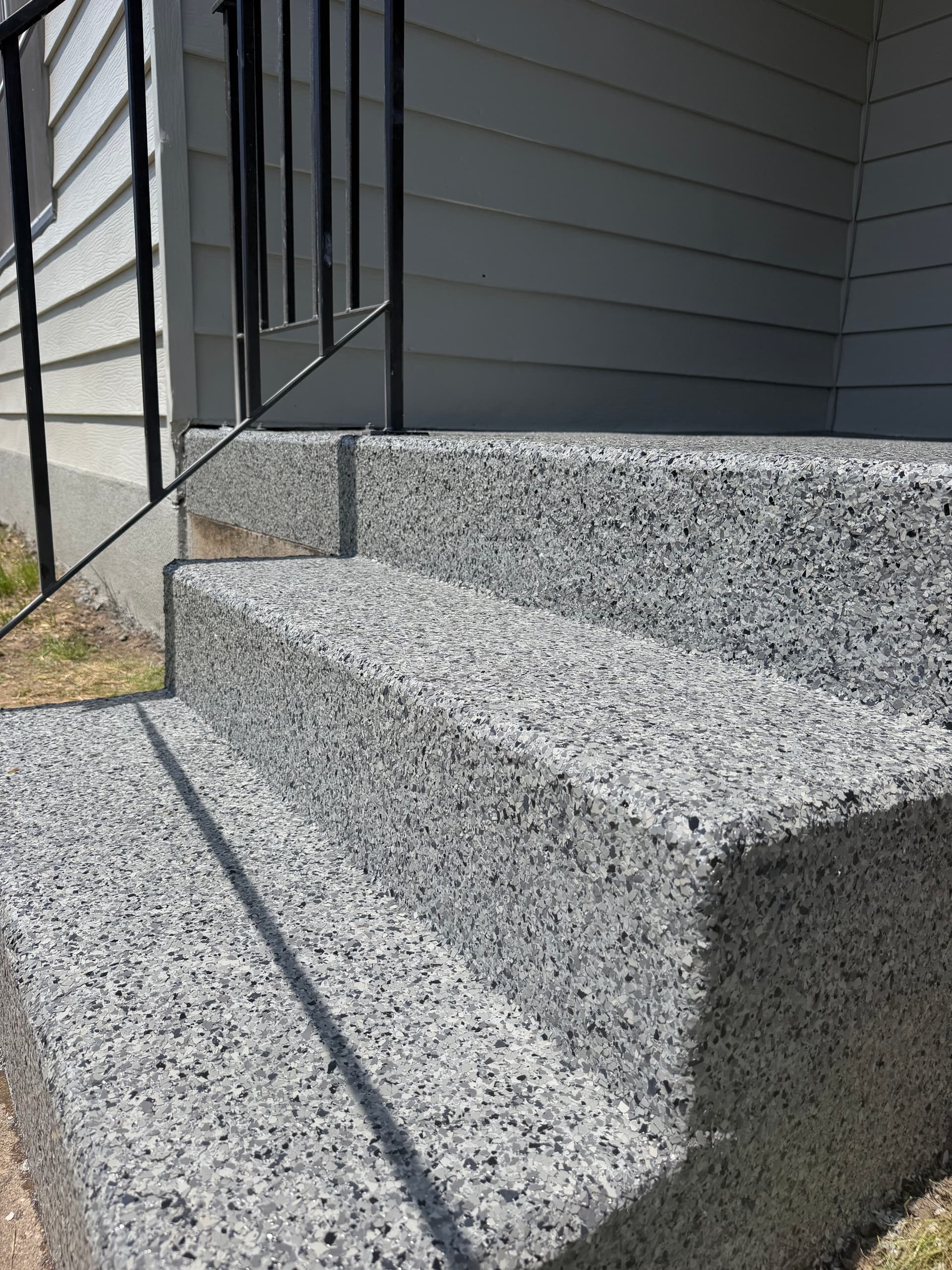 Front Porch Flake Floor System with Polyaspartic Coating