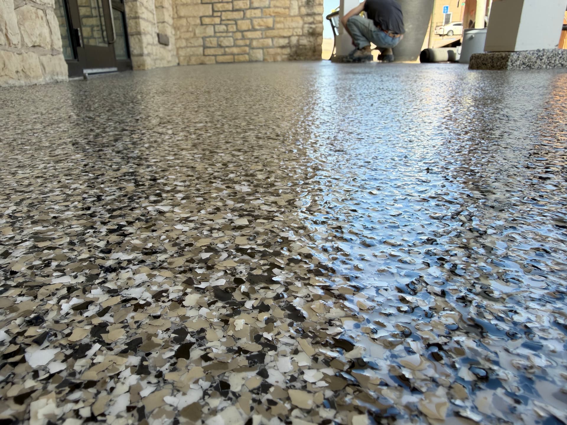 Gallery photos for Outdoor Epoxy Flake Floor System at Cascade City Hall: Image #2