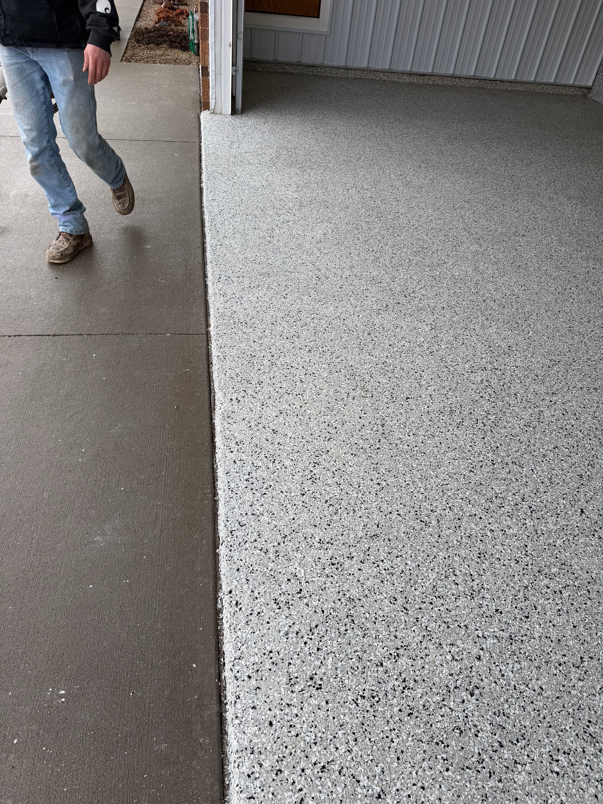 Garage Floor Makeover in 'Cabin Fever' Color