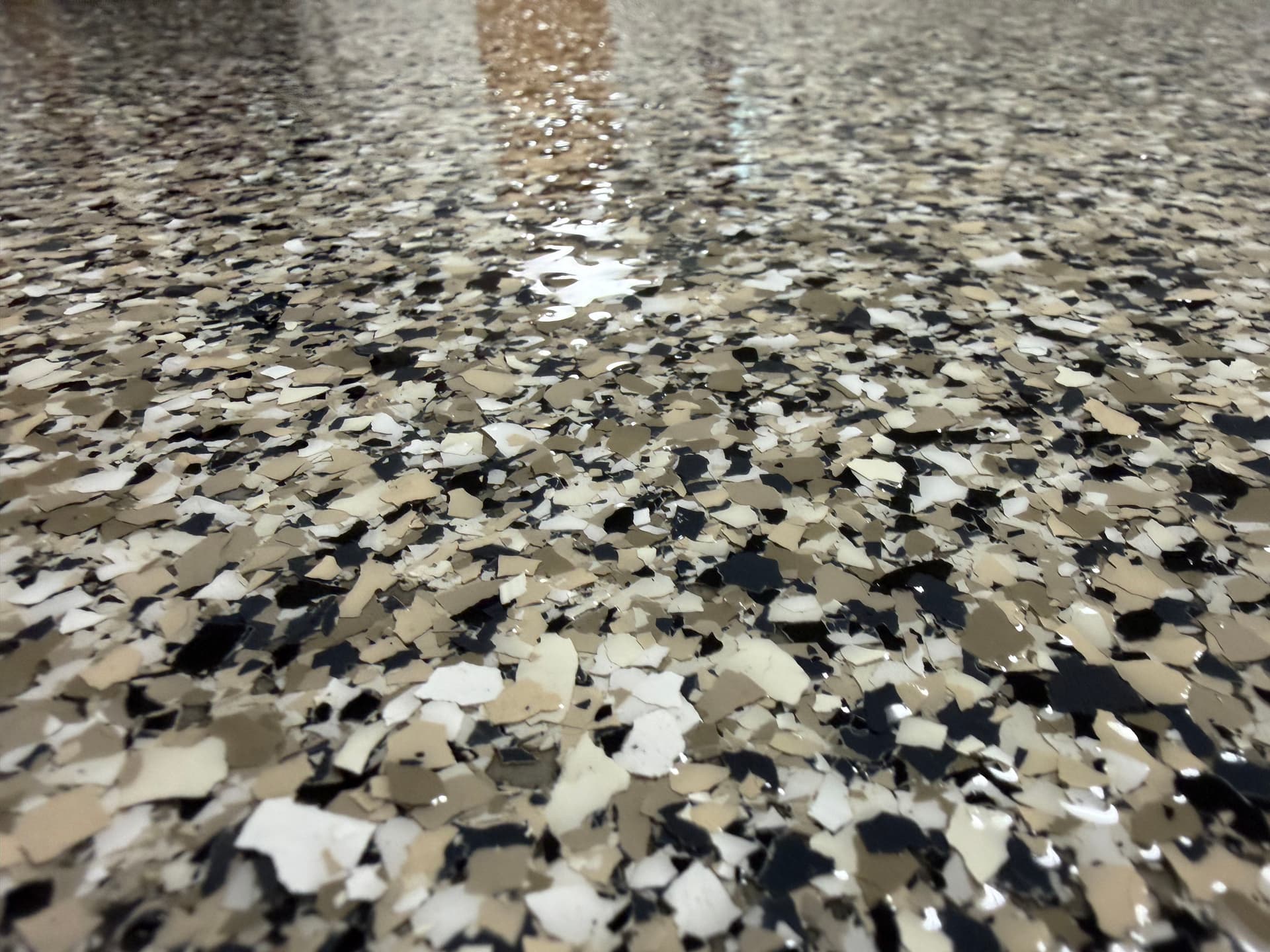 Gallery photos for Epoxy Flake Floors Installed in a Basement and Garage: Image #9