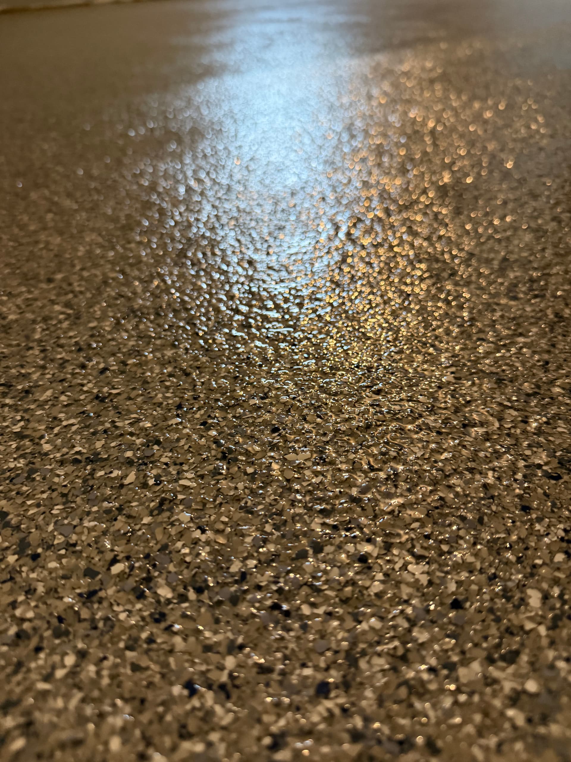 Gallery photos for Stone Wash Flake Floor System with Epoxy and Polyaspartic Top Coat: Image #6