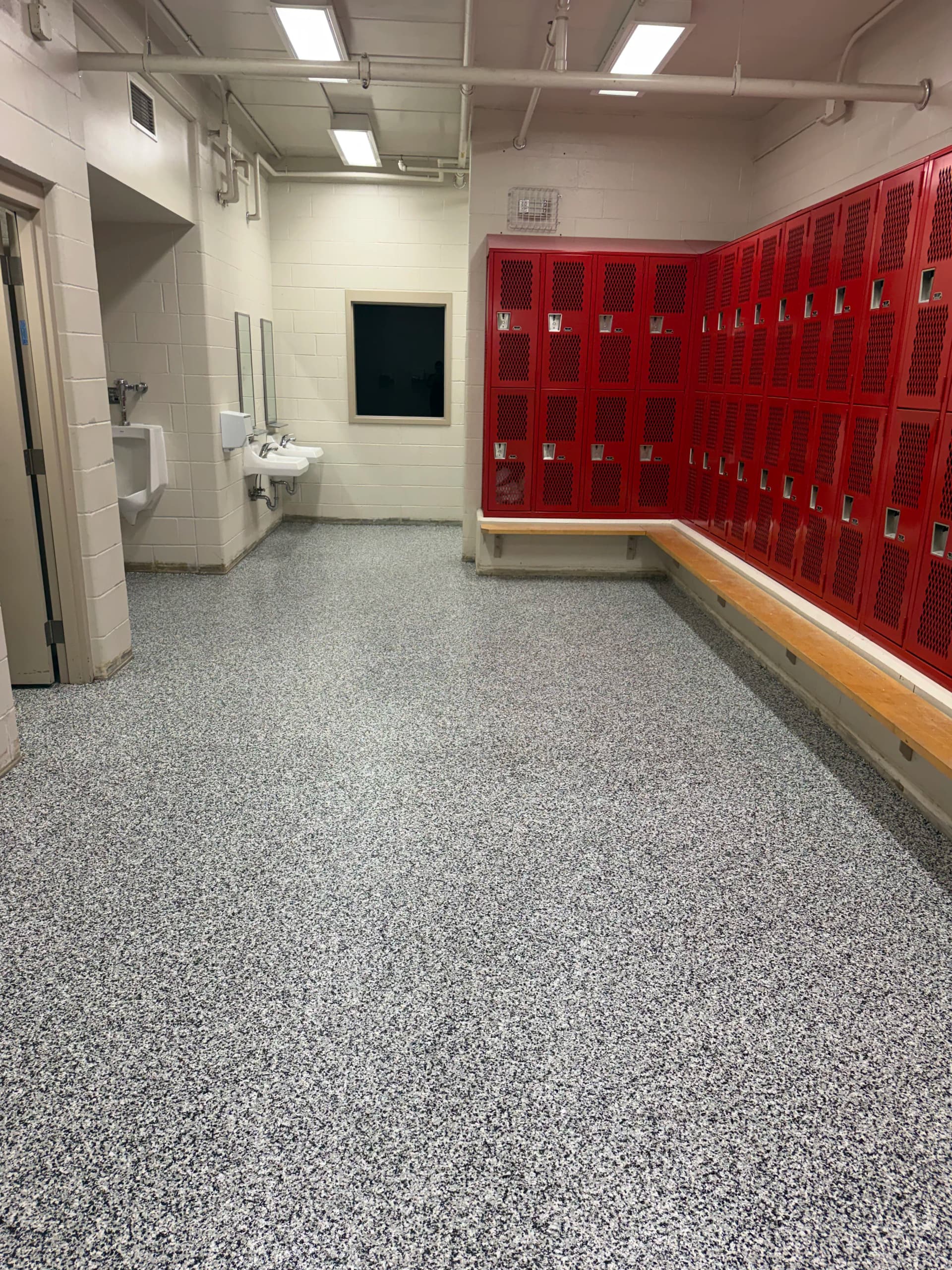 Gallery photos for Monticello High School Locker Rooms Get a Heavy-Duty Flake Floor: Image #8