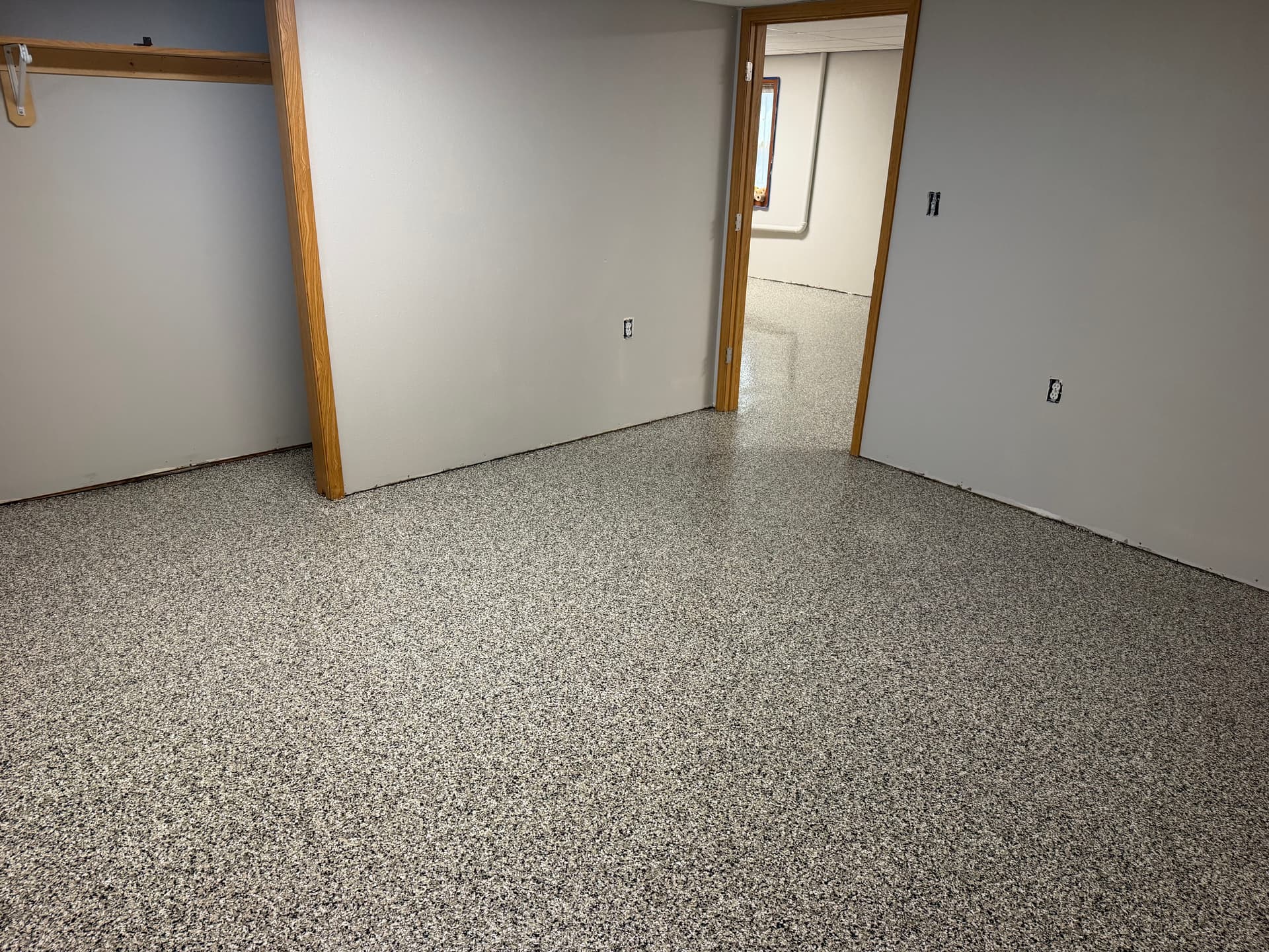 Gallery photos for Epoxy Flake Floors Installed in a Basement and Garage: Image #1
